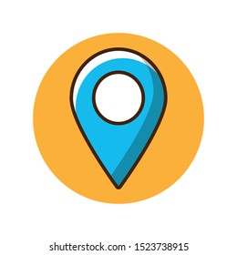 Map Location Icon Design Cartoon Style Suitable for Landing Page, Banner, Flyer, Sticker, Wallpaper, Background