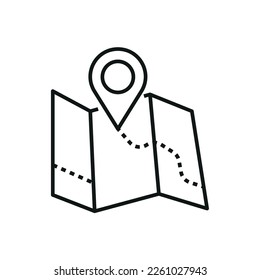 Map and location icon design. Flat design and white background.
