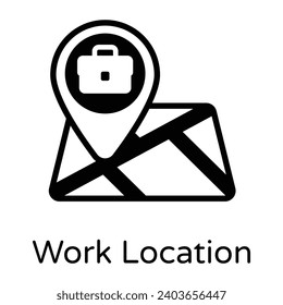 Map location icon is designed in glyph style 
