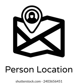 Map location icon is designed in glyph style 