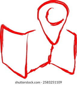 map location icon in Doodle style