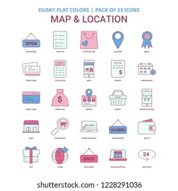 Map and Location icon Dusky Flat color - Vintage 25 Icon Pack