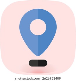 Estilo plano do ícone de mapa e localização