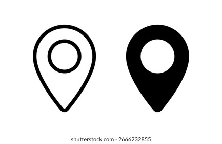 Icono de ubicación del mapa. Símbolo de pin GPS. Concepto de marcador de lugar