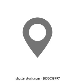 icono de ubicación de mapa. punto de anclaje gris aislado sobre fondo blanco. ilustración vectorial