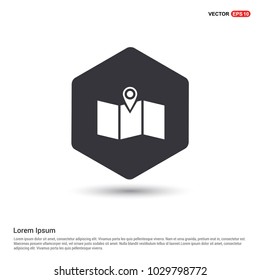 Map Location Icon Hexa White Background icon template