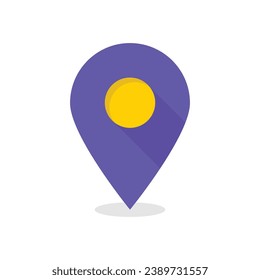 map location icon like geotag logo. concept of tourism mobile app or get directions and right district. abstract flat checkpoint logotype modern graphic brand ui design isolated on white background