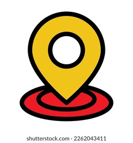 Línea de icono de ubicación de mapa aislada en fondo blanco. Icono delgado plano negro sobre el estilo de contorno moderno. Símbolo lineal y trazo editable. Ilustración vectorial de trazo simple y píxel perfecto