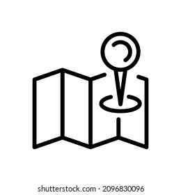 map Location icon line style vector