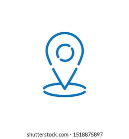 map location icon Logo illustration. Outline vector style. Simple Modern graphic flat design design concepts. 