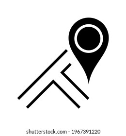 icono de ubicación de mapa o logotipo símbolo de signo aislado ilustración vectorial - iconos vectoriales de estilo negro de alta calidad
