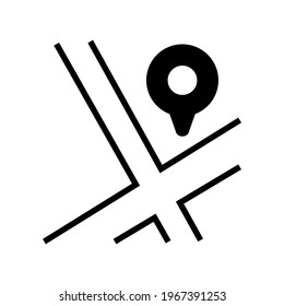map location icon or logo isolated sign symbol vector illustration - high quality black style vector icons
