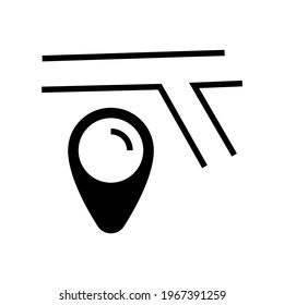 map location icon or logo isolated sign symbol vector illustration - high quality black style vector icons
