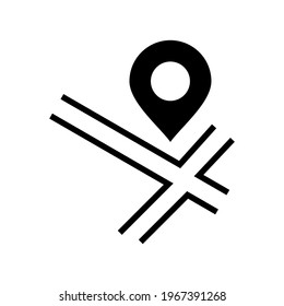 map location icon or logo isolated sign symbol vector illustration - high quality black style vector icons
