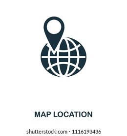 Map Location icon. Mobile app, printing, web site icon. Simple element sing. Monochrome Map Location icon illustration.