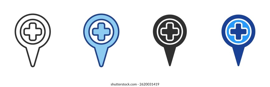 Map Location Icon Multiple Style Vector Collection