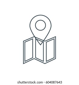 Map location icon on the white background. Vector illustration