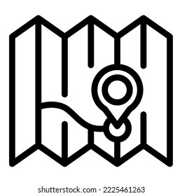 Map location icon outline vector. Modern facility. City organization