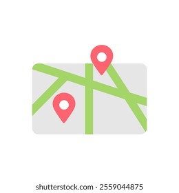 
map location icon with pin marker, suitable for websites, presentation materials and travel guides. isolated white background editable, eps 10.