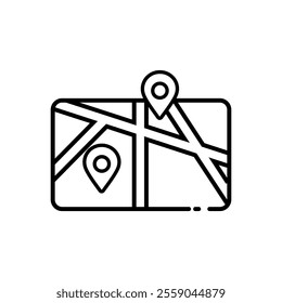 
map location icon with pin marker, suitable for websites, presentation materials and travel guides. isolated white background editable, eps 10.
