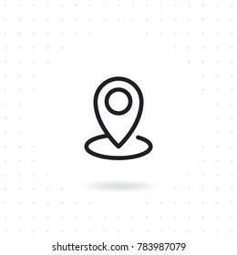 Map and location icon. Pin sign isolated on white background. Vector map icon with flat line style. Flat line vector illustration