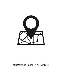 Map location icon. Map pin symbol. Isolated vector illustration.