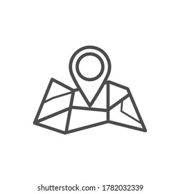 Icono de ubicación de mapa. Mapa del símbolo del pin. Ilustración vectorial aislada.