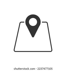 Map location icon. Pointer object line and background vector ilustration.