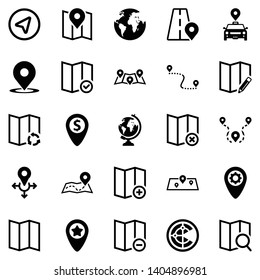 Map & Location Icon Set (Black Series)