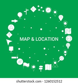 Map and Location Icon Set. Infographic Vector Template