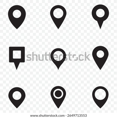map location icon set . Location icon set, Map pin place marker. location pointer icon symbol in flat style. 