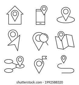 map location icon. map location set symbol vector elements for infographic web.