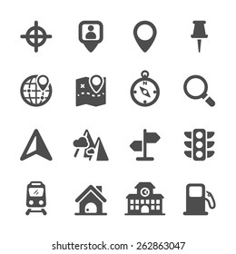 map location icon set, vector eps10.