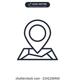 plantilla de símbolo de icono de ubicación de mapa para el logotipo de colección de diseño gráfico y web ilustración vectorial