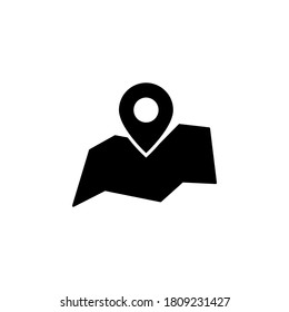 Map location icon symbol vector isolated on white background
