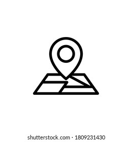 Map location icon symbol vector isolated on white background
