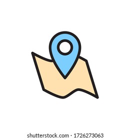 Map Location Icon In Trendy  Design Vector Eps 10