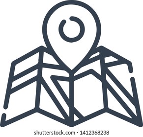 Map location icon in trendy flat style isolated on white background