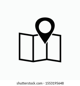 map location icon vector sign symbol isolated