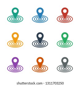 map location icon white background. Editable filled map location icon from company. Trendy map location icon for web and mobile.