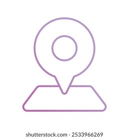 ícone de localização do mapa com vetor branco plano de fundo ilustração stock