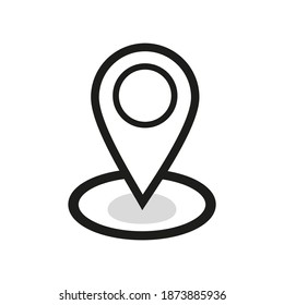 Map location icon.Black mark location on white background.