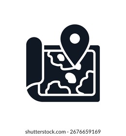 map location icons isolated on White Background. Flat style design