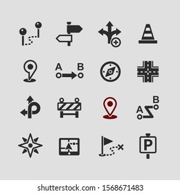 Map and location icons set