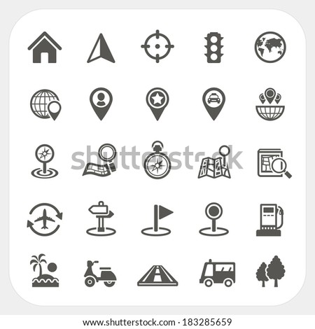 Map and Location icons set