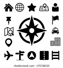 Karten- und Standortsymbole .Illustration eps10