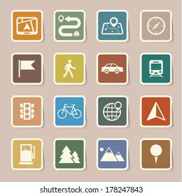 Map and Location Icons set .Illustration eps10