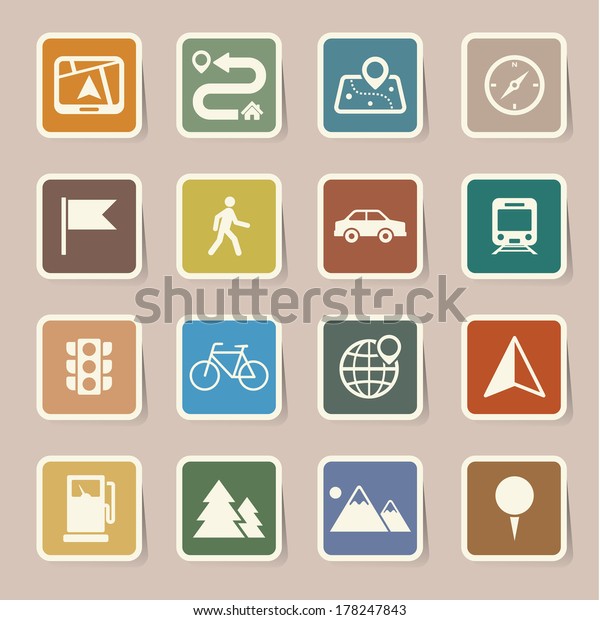 Map and
Location Icons set .Illustration
eps10