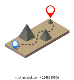 Map and location isolated on white background for user interface. Location illustration 