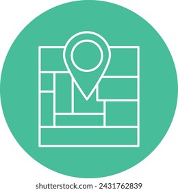 Map Location Line Circle Icon